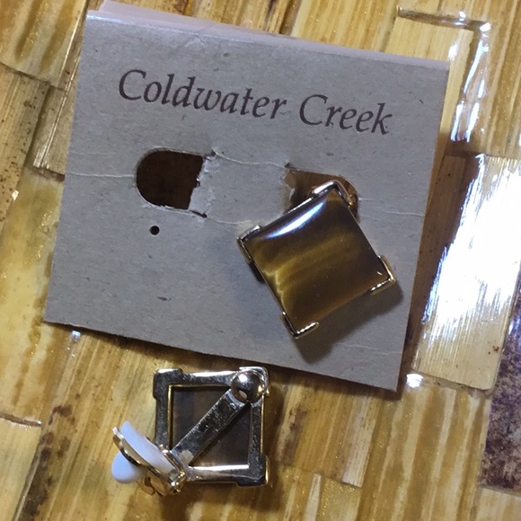 Coldwater Creek Tiger’s Eye clip on earrings - Picture 4 of 6